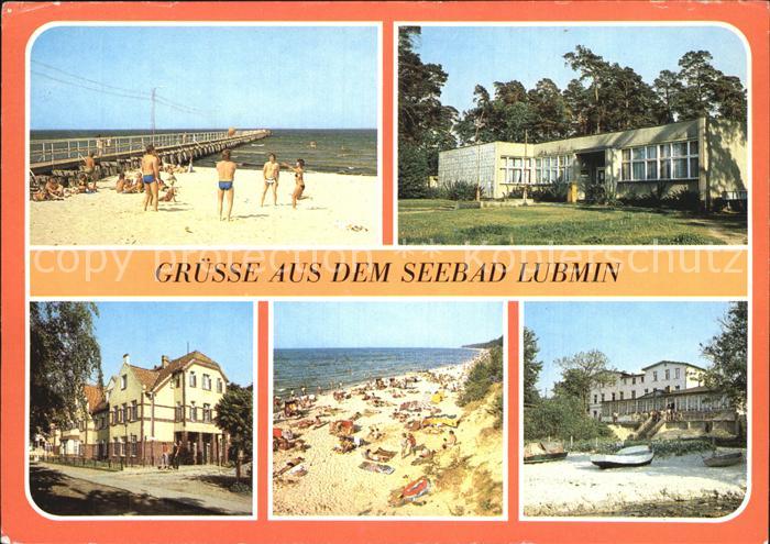Lubmin Ostseebad Seebruecke Restaurant Strandpartie Boote am Strand