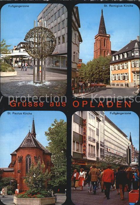 Opladen Fussgaengerzonen St Remigius Kirche St Paulus Kirche