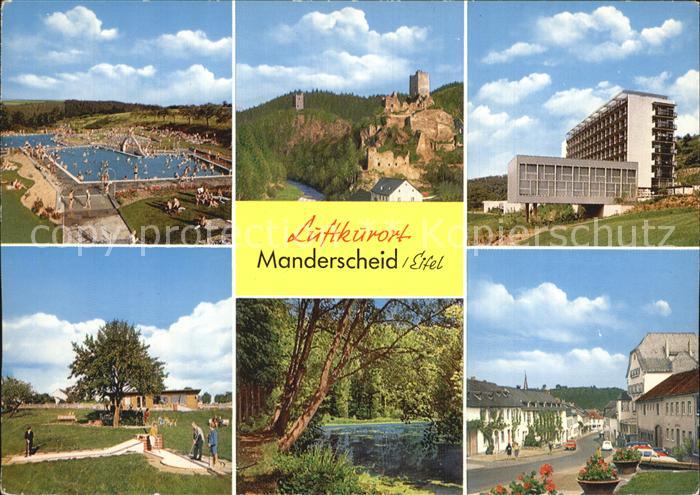 Manderscheid Eifel Schwimmbad Sanatorium LVA Burgweiher Ober und Niederburg Mini