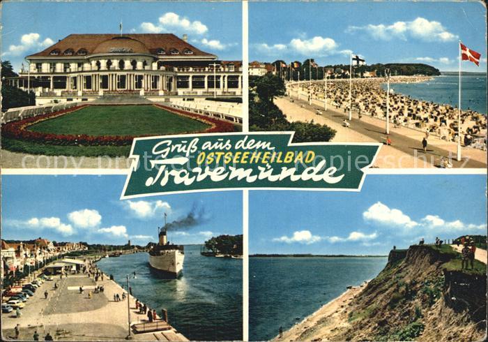Travemuende Ostseebad Casino Strand Promenade Dampfer Steilkueste