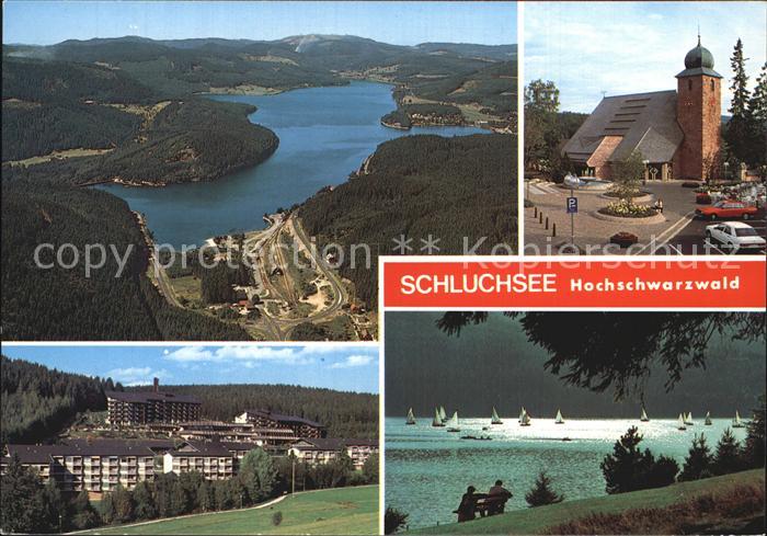 Schluchsee Fliegeraufnahme Kirche Hotels Seeblick