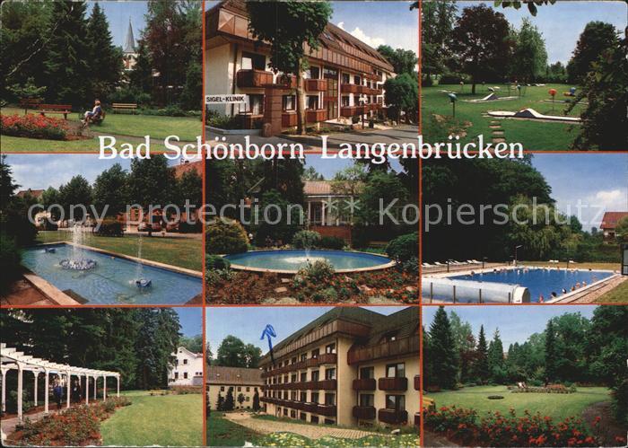 Bad Schoenborn Kurpark Sigel Klinik Minigolf Springbrunnen Schwimmbad Arkaden Sa