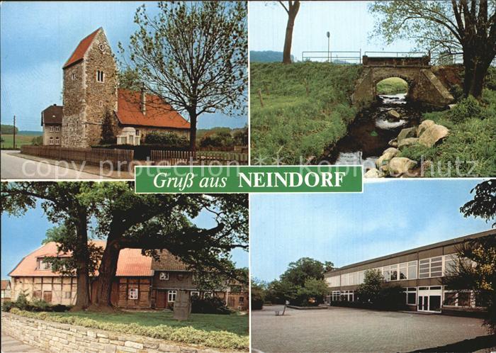 Neindorf Helmstedt Turm Kanalbruecke Fachwerkhaus Schule