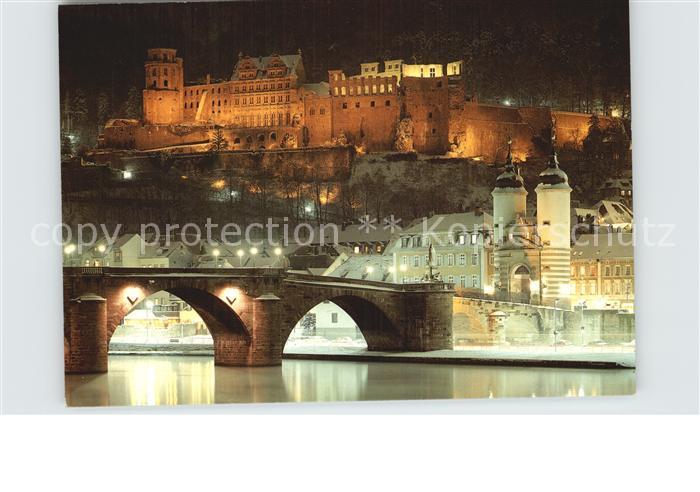 Heidelberg Neckar Abend an der alten Bruecke