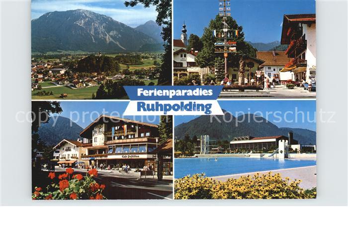 Ruhpolding Bayern Rauschberg Sonntagshorn Dorfplatz Marienbrunnen Maibaum Haupts