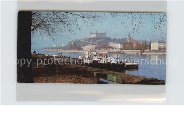 Bratislava Pressburg Pozsony Dunajske nabrezie s hradom