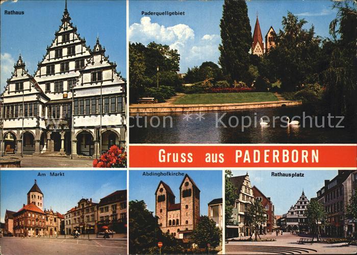 Paderborn Rathaus Paderquellgebiet Rathausplatz Abdinghofkirche Am Markt