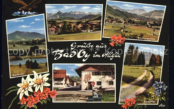 Bad Oy Badesee Dorfstrasse Zugspitzblick Daumengruppe
