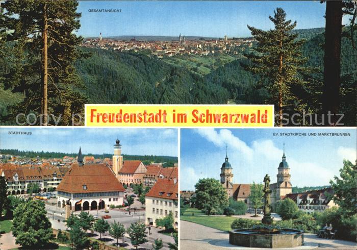 FREUDENSTADT BW Stadthaus Evangelische Stadtkirche Marktbrunnen