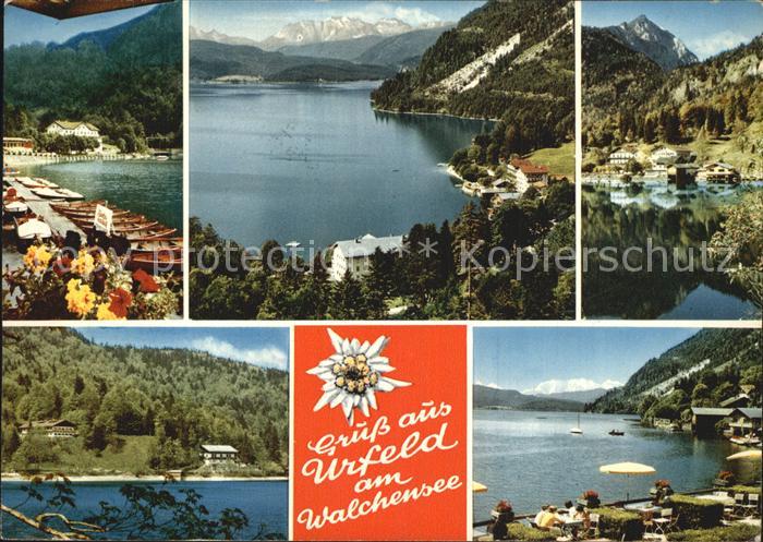 Urfeld Walchensee Ruderboote Panorama TerrassenCafe