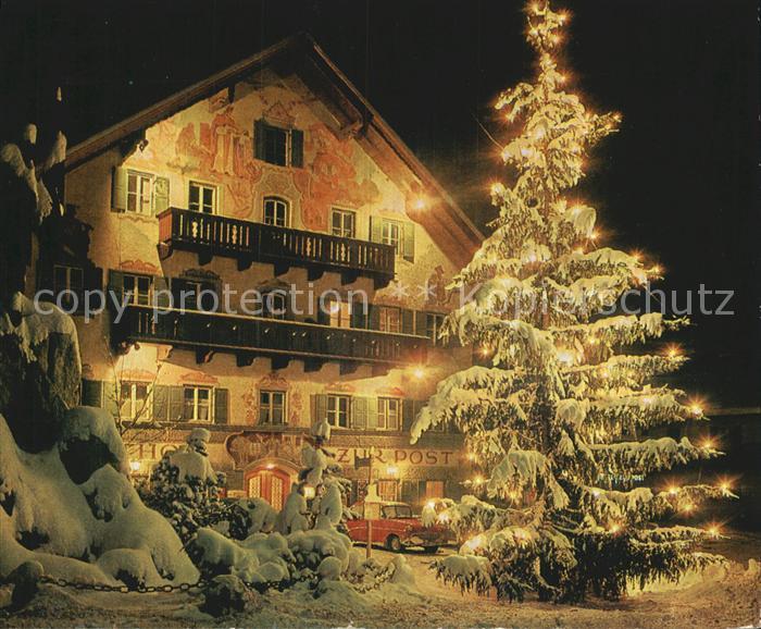 Kochel See Hotel Gasthof zur Post im Weihnachtskleid