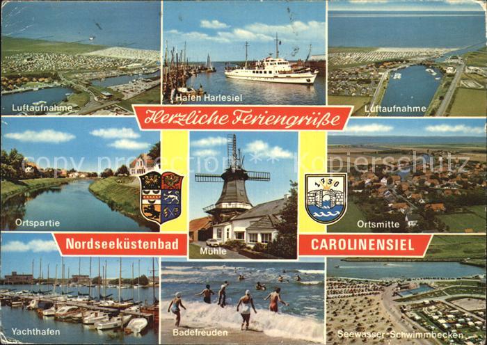 Carolinensiel-Harlesiel Ostfriesland Muehle Yachthafen Hafen Harlesiel