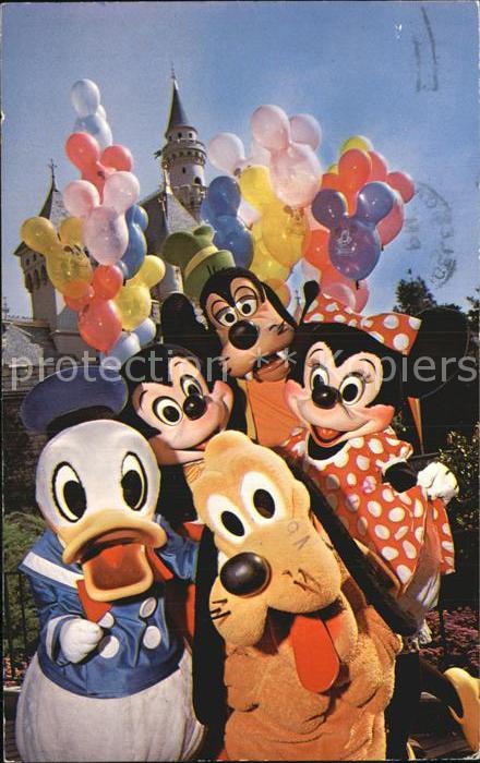 Disneyland California Mickey Mouse Minnie Goofy Pluto Sleeping Beauty's Castle