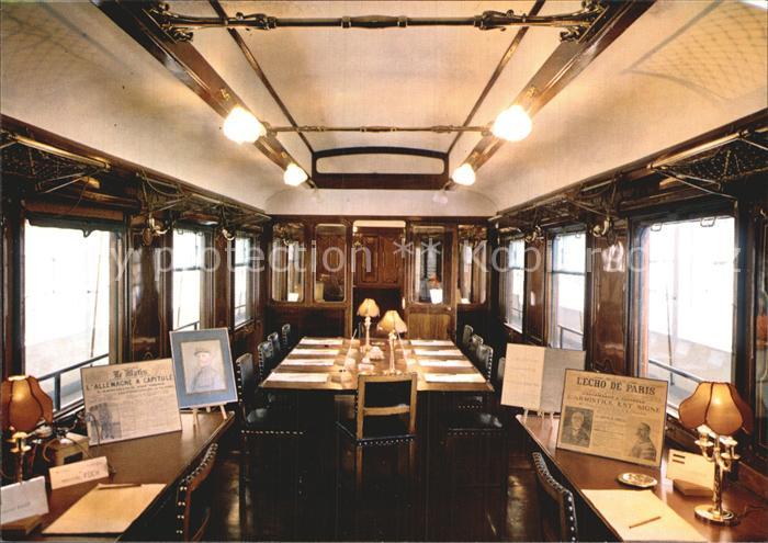 Eisenbahn Foret de Compiegne Clairiere de l'Armistice Interieur du Wagon Marecha
