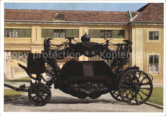 Pferdekutschen Schwarzer Leichenwagen Wiener Hof Museum Wagenburg Schoenbrunn