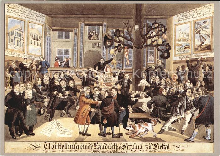 Kuenstlerkarte Jakob Senn Vorstellung einer Landratssi