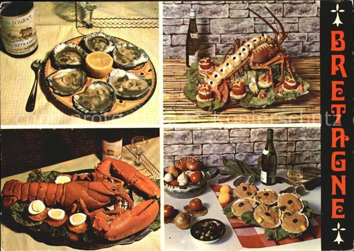 Lebensmittel Gastronomie Bretonne Huitres Langouste Homard Coquilles