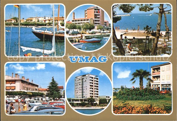 Umag Umago Istrien Teilansichten Kuestenstadt Hotels Hafen Strand