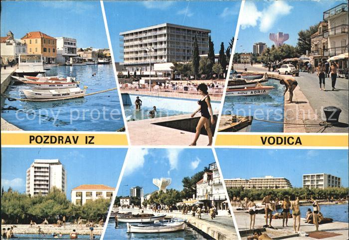 Vodice Teilansichten Kuestenstadt Hafen Badestrand