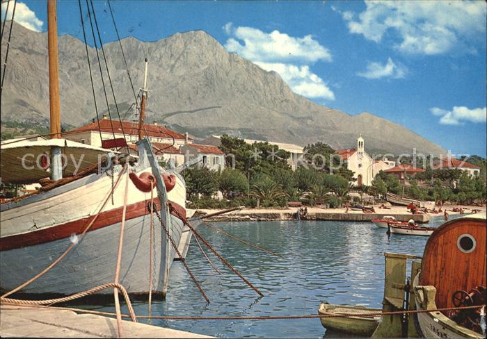 Baska Voda Hafen Segelboot Gebirge