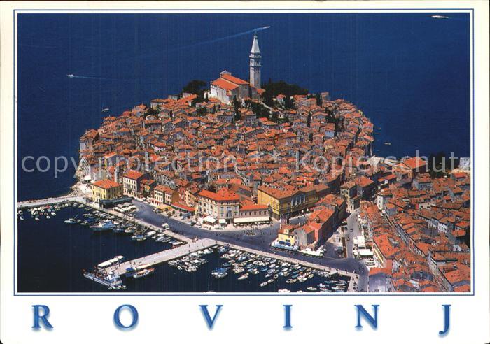 Rovinj Istrien Altstadt Hafen Fliegeraufnahme