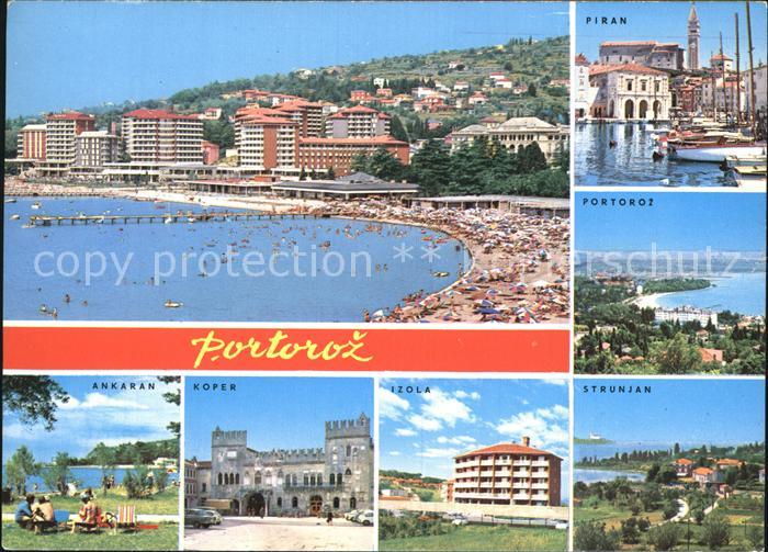 Portoroz Panorama Strand Ferienorte Piran Strunjan Izola Koper Ankaran
