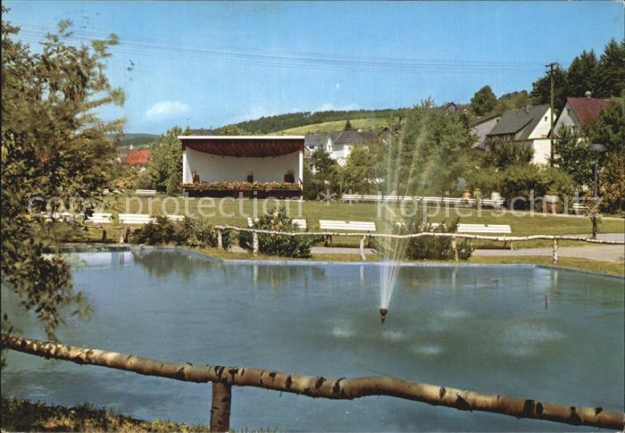 Bad Endbach Musikpavillon Springbrunnen im Kurpark Kneipp Heilbad