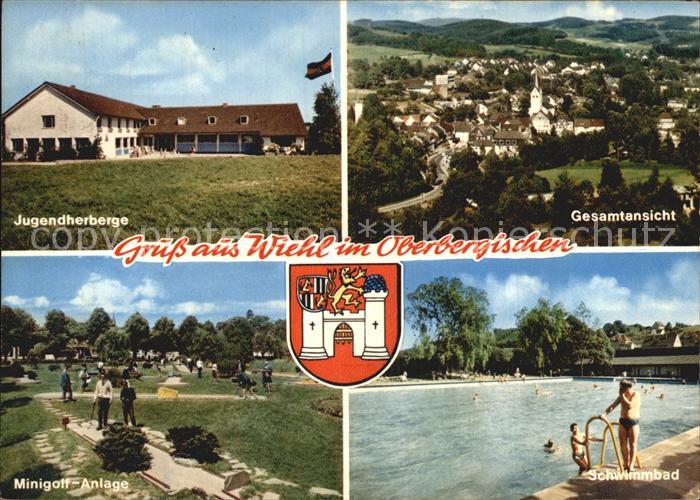 Wiehl Oberbergischer Kreis Gesamtansicht Jugendherberge Schwimmbad Minigolf