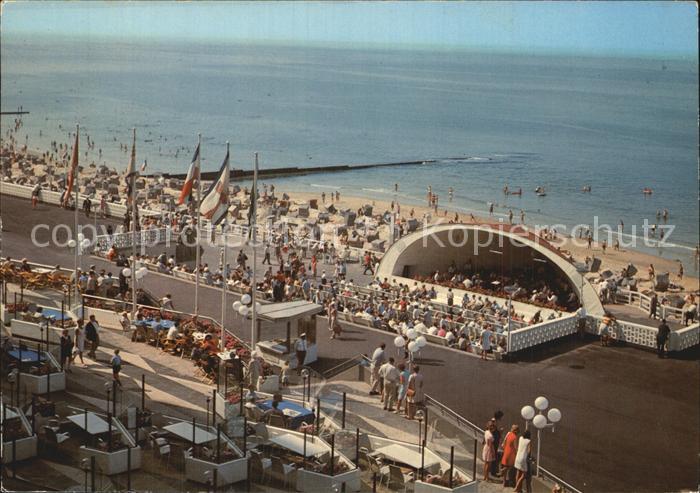 Westerland Sylt Kurpromenade mit Musikpavillon Strand Nordseeheilbad