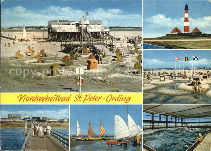 St Peter-Ording Strand Leuchtturm Seebruecke Wellenbad Strandsegeln Nordseeheilb