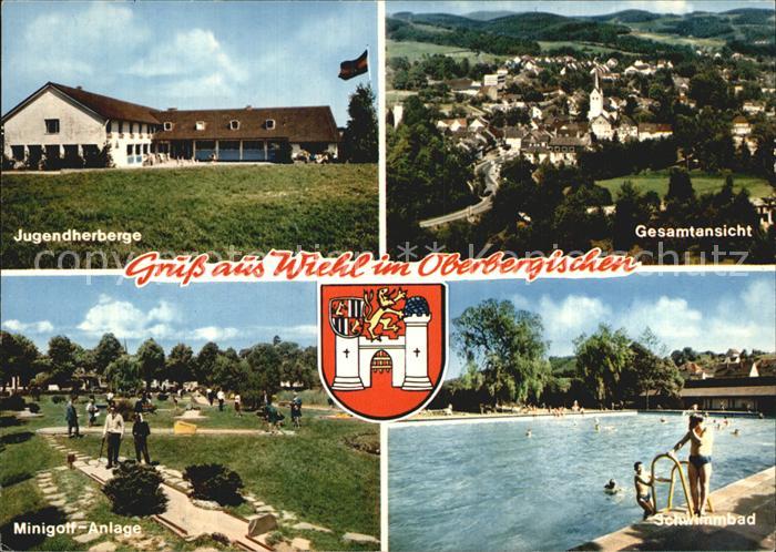 Wiehl Oberbergischer Kreis Gesamtansicht Jugendherberge Schwimmbad Minigolf