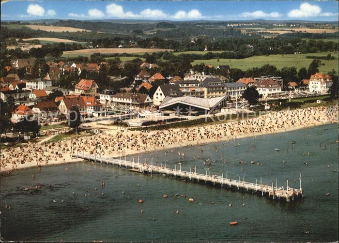 Scharbeutz Ostseebad Seebruecke Strand Wellenbad Fliegeraufnahme