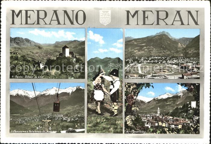 Meran Merano Schloss Tirol Rennplatz Haflingerbahn Panorama Kinder Trachten