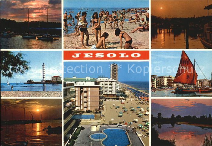 Lido di Jesolo Stadtansichten Strand Leuchtturm Hotelanlagen