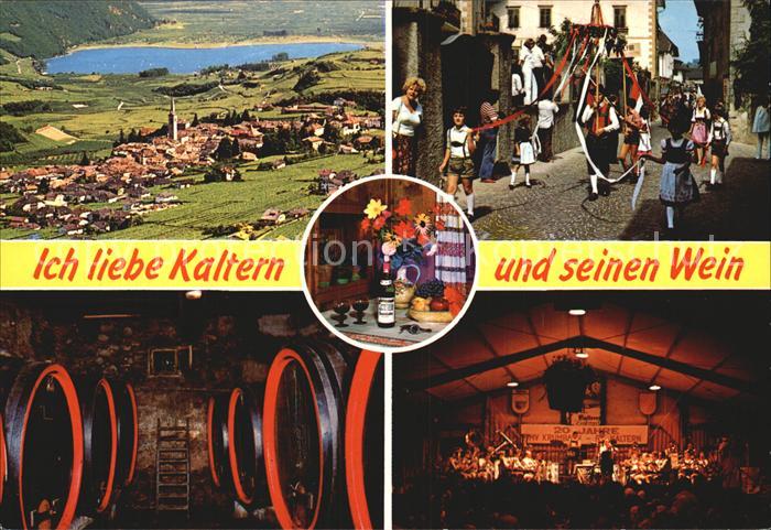 Kaltern Weinstrasse Tirol Teilansicht Trachtentraeger Weinkeller