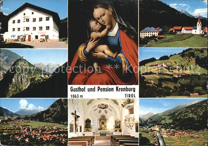 Zams Gasthof und Pension Kronburg mit Wallfahtskirche und Gnadenbild