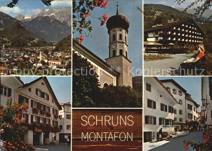 Schruns Vorarlberg Fussgängerzone Hotel Löwen Kirche