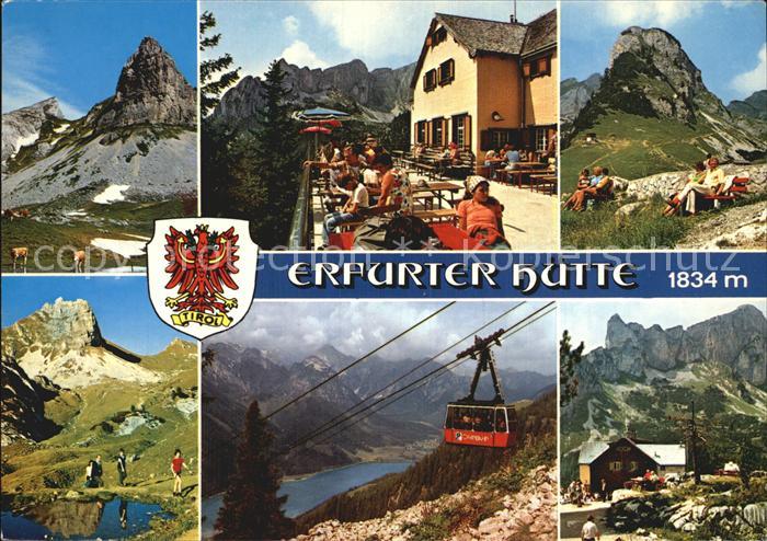 Maurach Achensee Erfurther Huette Teilansicht Seilbahn Kirche Terrasse