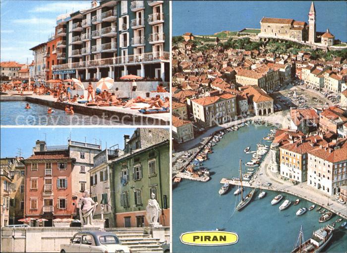 Piran Fliegeraufnahme Platz Strand
