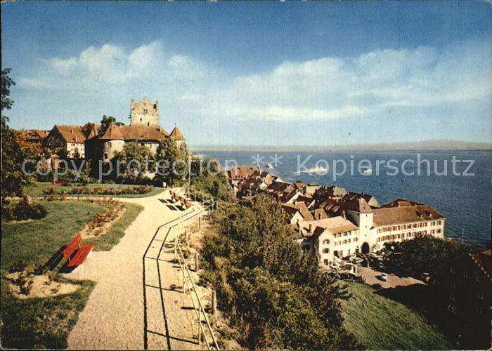 Meersburg Bodensee Promenade Blick auf die Altstadt