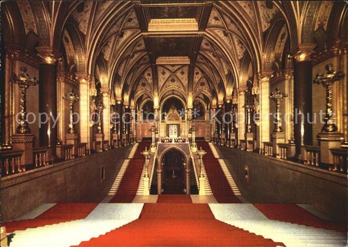 Budapest Orszaghaz Parlament 19. Jhdt. Prunk Treppenhaus