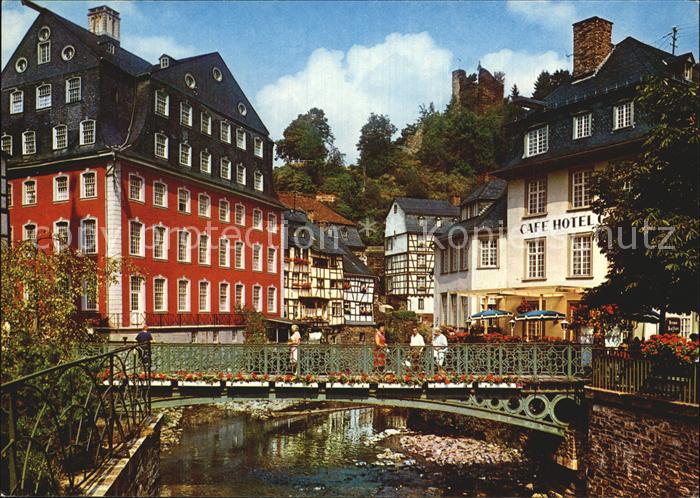 Monschau Montjoie NRW Rotes Haus und Burgruine Haller Justra Karte Nr 226