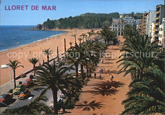 Lloret de Mar Paseo Mosen Jacinto Verdaguer Strand Promenade Palmen