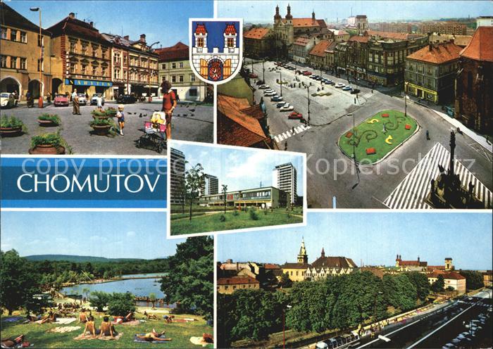 Chomutov Marktplatz Innenstadt Badesee Strand