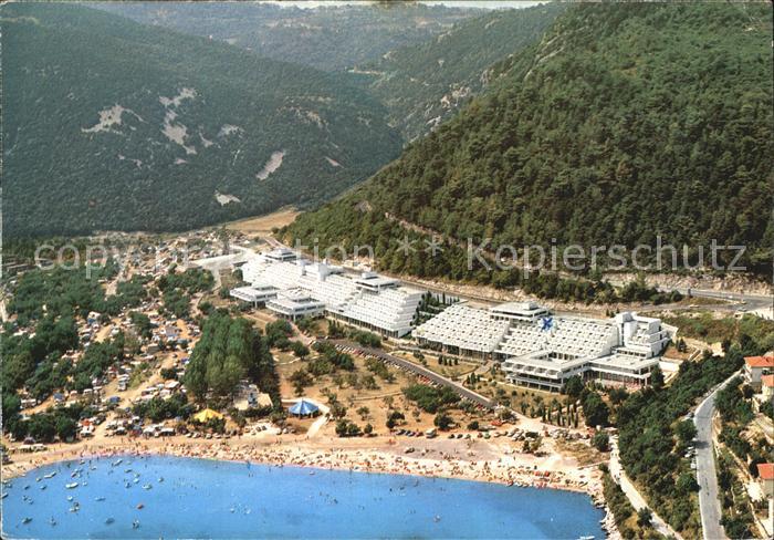 Rabac Kroatien Hotelanlagen Strand Fliegeraufnahme