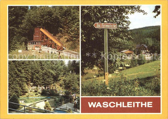 Waschleithe Heimatecke Wegweise Gaststaette Osterlamm Freilichtbuehne