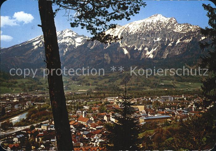 Bad Reichenhall Gesamtansicht mit Zwiesel und Hochstaufen Alpen
