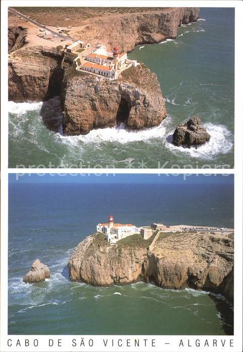 Sagres Algarve Farol do Cabo de Sao Vicente Kap Leuchtturm Steilkueste Fliegerau