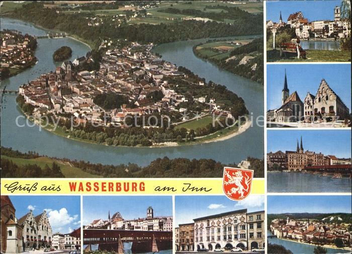 Wasserburg Inn Sehenswuerdigkeiten der Stadt Altstadt Fliegeraufnahme