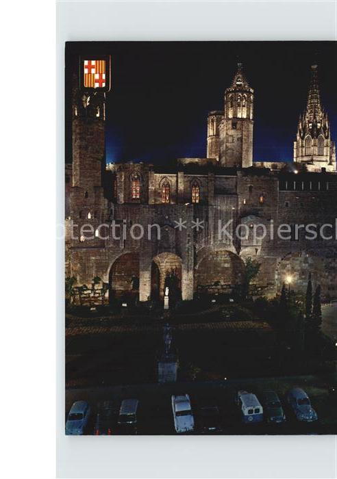 Barcelona Cataluna Barrio Gotico Plaza Berenguer el Grande de noche